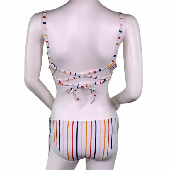Shade & Shore White Stripe Cheeky Bikini - Picture 4 of 6